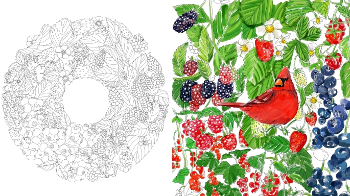 From Edible Paradise: A Coloring Book of Seasonal Fruits and Vegetables